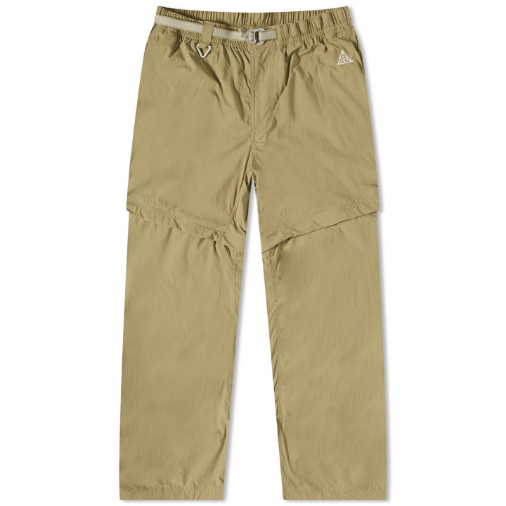 Photo: Nike Men's ACG Trail Zip-Off Pant in Neutral Olive/Summit White