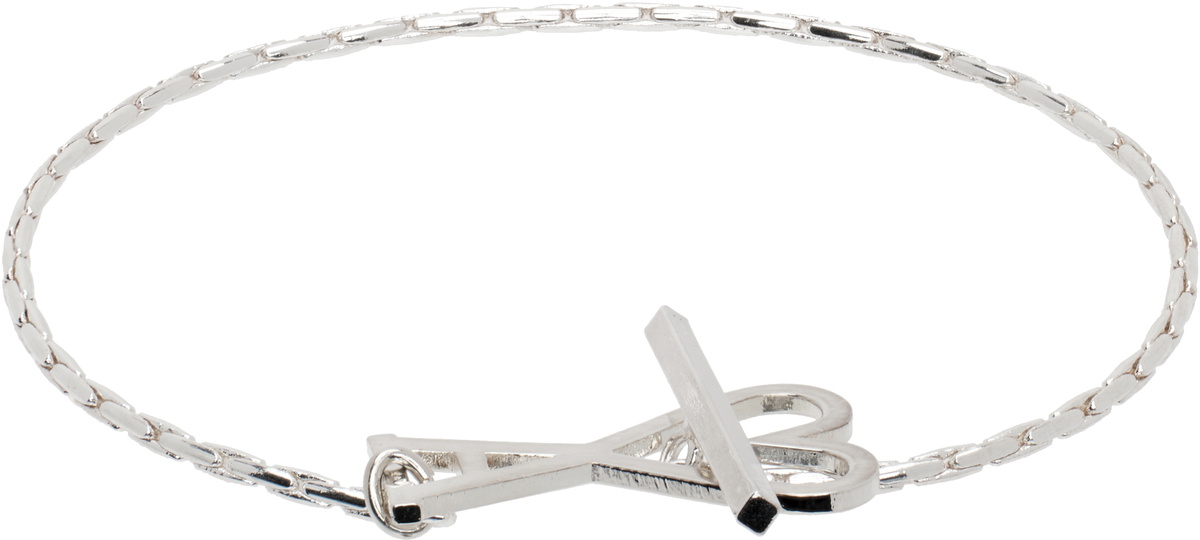 AMI Paris Silver Brass Ami de Coeur Chain Bracelet