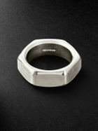 Ouie - M6 Large Brushed-Sterling Silver Ring - Silver