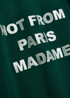 DRÔLE DE Monsieur Le Sweatshirt Slogan Embroidered Cotton Sweatshirt Dark Green