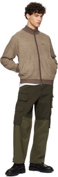 Dime Brown Double Zipper Knit Sweater