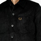 Fred Perry Men's Cord Overshirt in Black