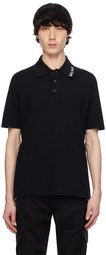 Balmain Black Embroidered Polo