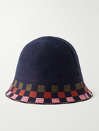 Paul Smith - Checked Crocheted Bucket Hat - Blue