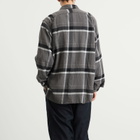 Engineered Garments Men's Brushed Big Plaid Work Shirt in Grey/Black