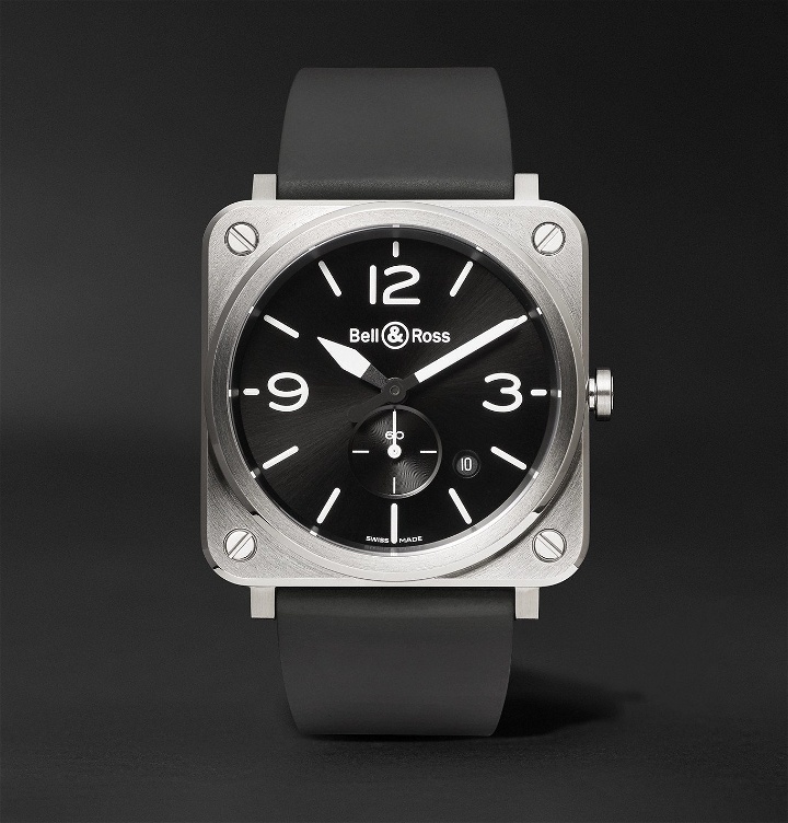 Photo: Bell & Ross - BR S 39mm Steel and Rubber Watch, Ref. No. BRS‐BLC‐ST - Black