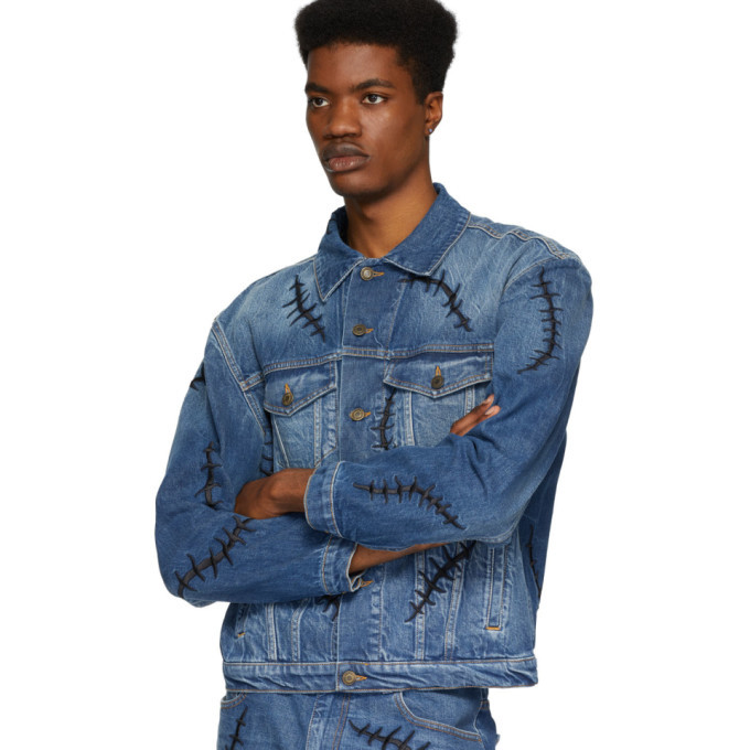 Moschino Blue Jacquard Denim Shirt Moschino