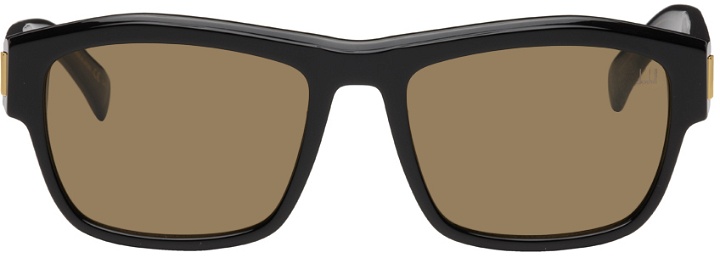 Photo: Dunhill Black & Brown Rectangular Sunglasses