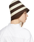 S Max Mara Brown & Beige Striped Orma Beach Hat