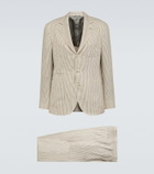 Brunello Cucinelli Striped linen and wool suit