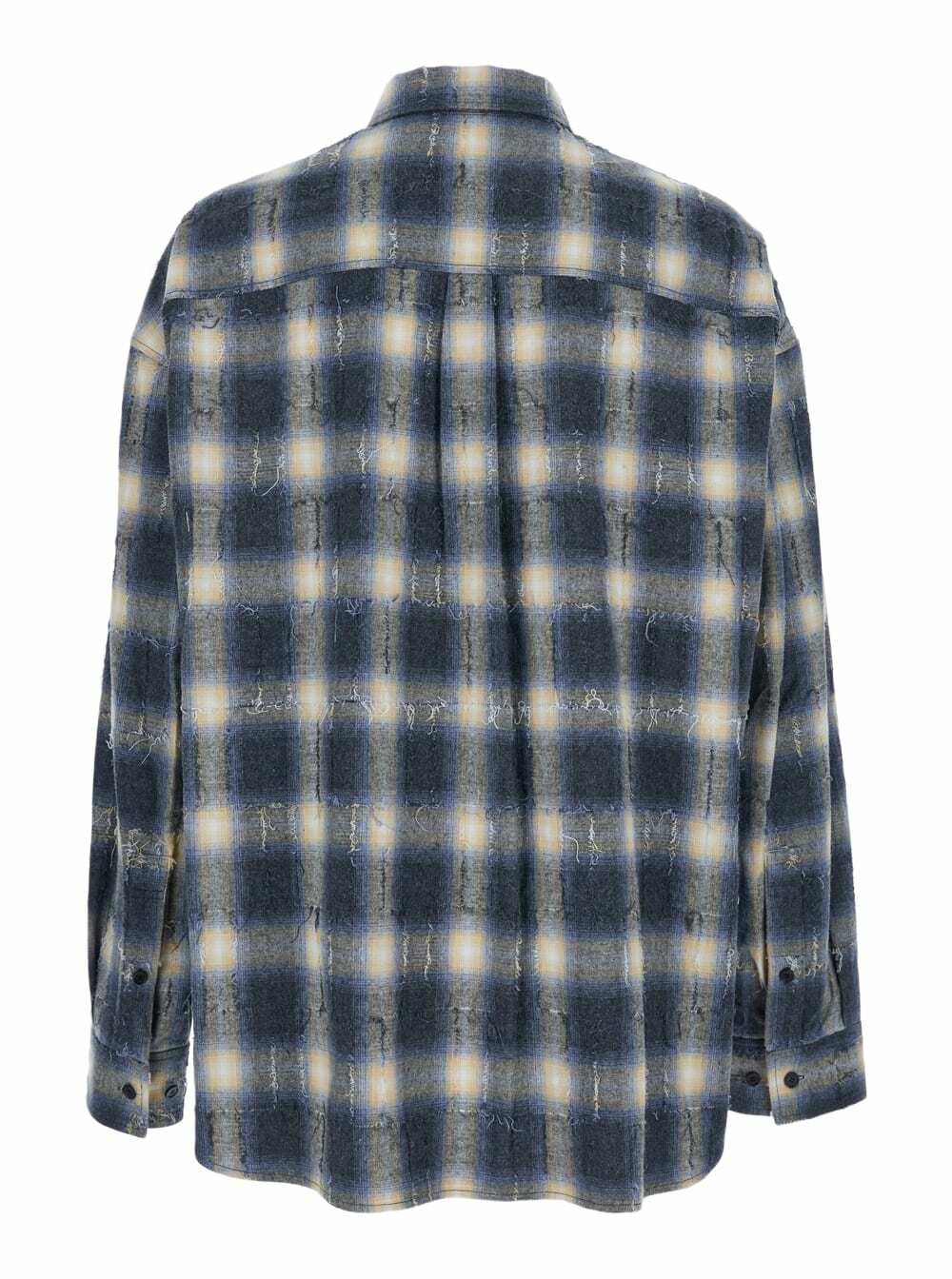 Juun.J Multicolor Shirt With Classic Collar And All-over Check Motif In Cotton Man