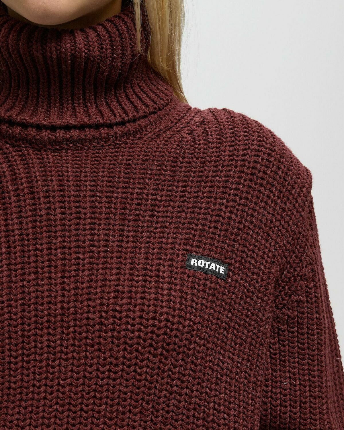 ROTATE Birger Christensen KNIT TURTLENECK JUMPER Red Womens Pullover