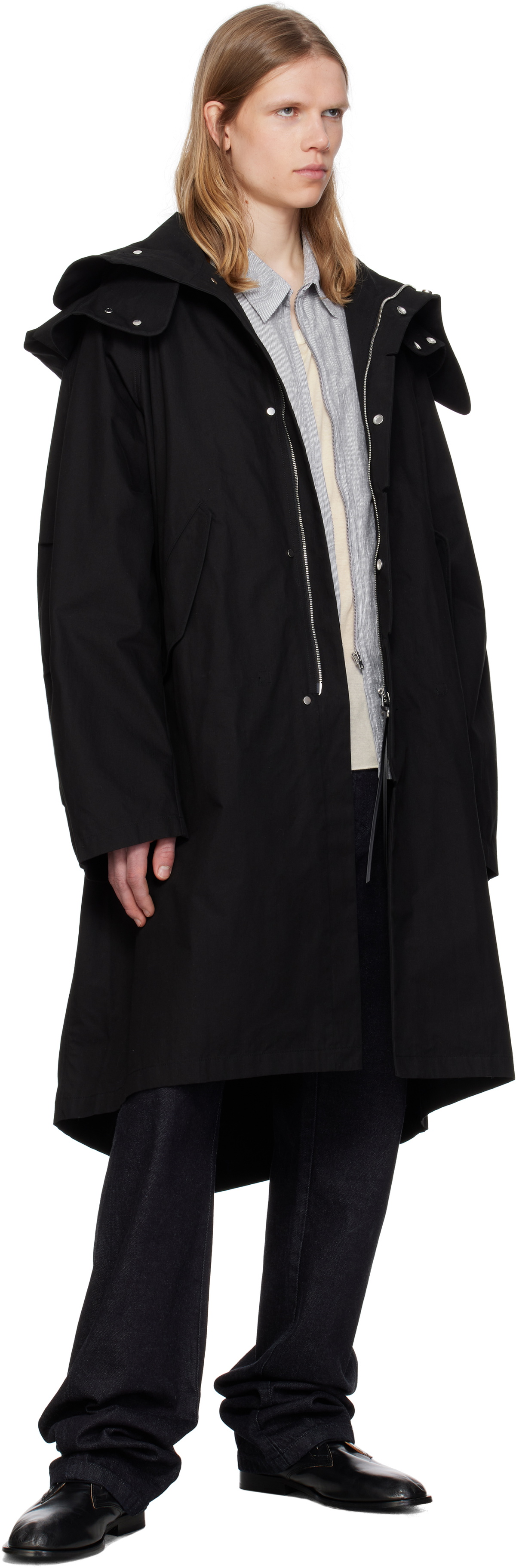 POST ARCHIVE FACTION (PAF) Black 8.0 Center Rain Coat