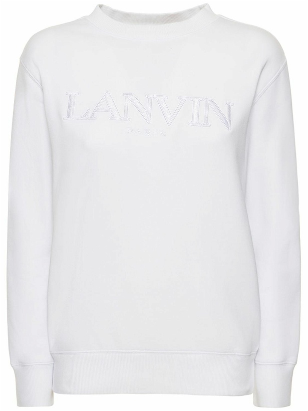 Photo: LANVIN - Logo Embroidered Cotton Sweatshirt
