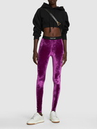 TOM FORD - Stretch Velvet Logo Leggings