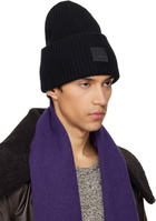 Acne Studios Black Large Face Logo Beanie