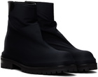424 Black Pleated Marathon Boots