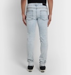 AMIRI - MX1 Skinny-Fit Panelled Distressed Stretch-Denim Jeans - Blue