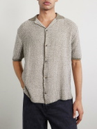 Inis Meáin - Tonnta Camp-Collar Linen, Cotton and Cashmere-Blend Shirt - Green