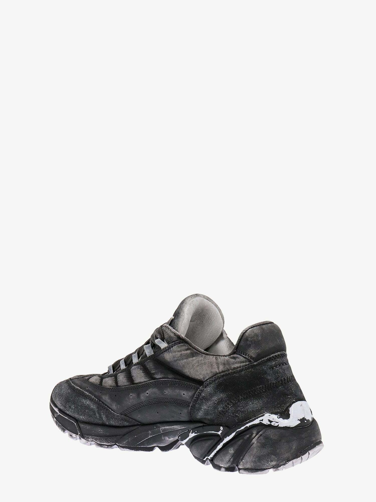 国内発送☆MM6 Maison Margiela☆SNEAKERS/BLACK MM6 Maison Margiela Men's Leather Court Sneakers in Black