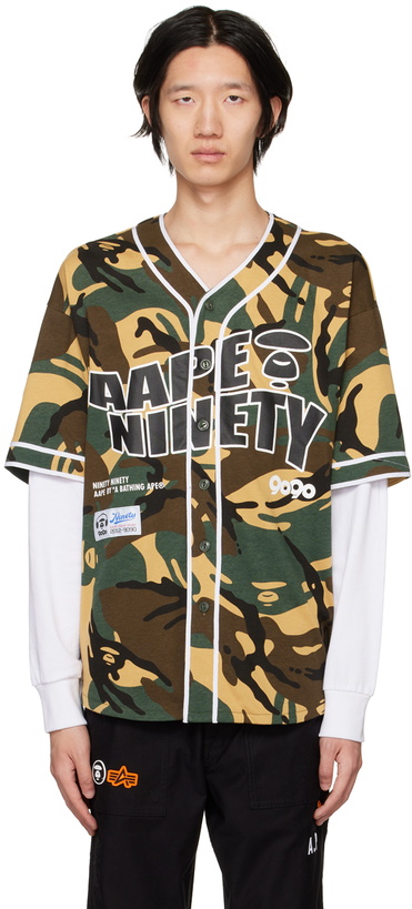 Photo: AAPE by A Bathing Ape Green Printed Shirt