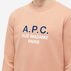 A.P.C. Men's Madame Logo Crew Sweat in Rose