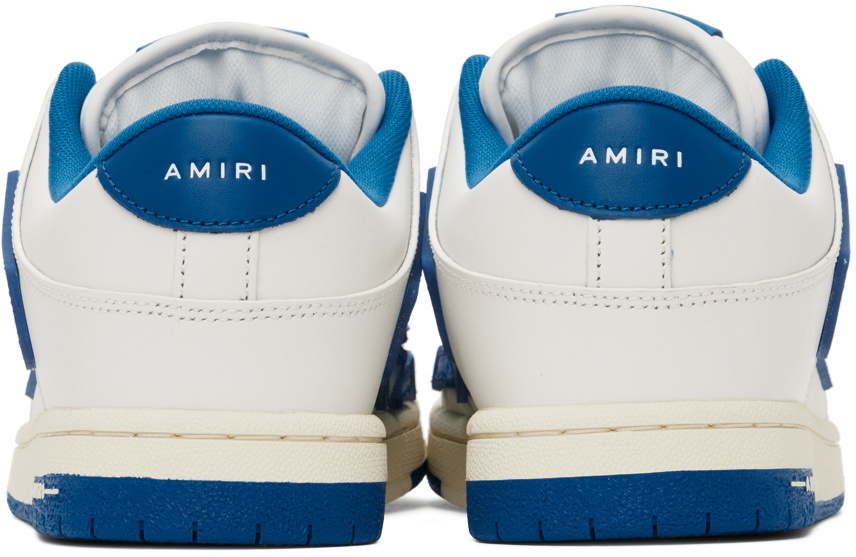 【個性を放つ】AMIRI ホワイト＆ブルー Skel-Top Low スニーカー AMIRI Blue & White Skel Top Low Sneakers - Casual Shoes