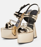D'Accori Belle metallic leather platform sandals