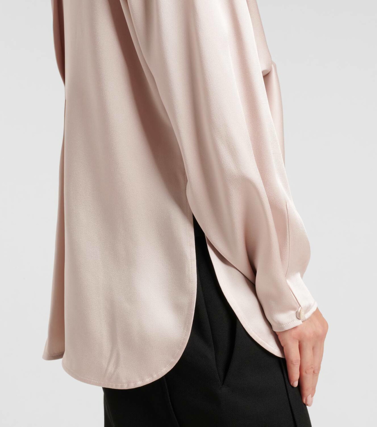 victoria beckham silk tie neck blouse