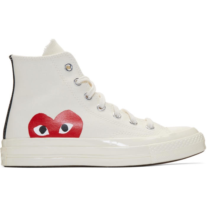 Photo: Comme des GarÃ§ons Play Off-White Converse Edition Chuck Taylor All-Star 70 High-Top Sneakers