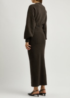 Nanushka Zothy Wool-blend Maxi Dress Dark Brown