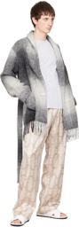 Agnona Gray Fringe Robe