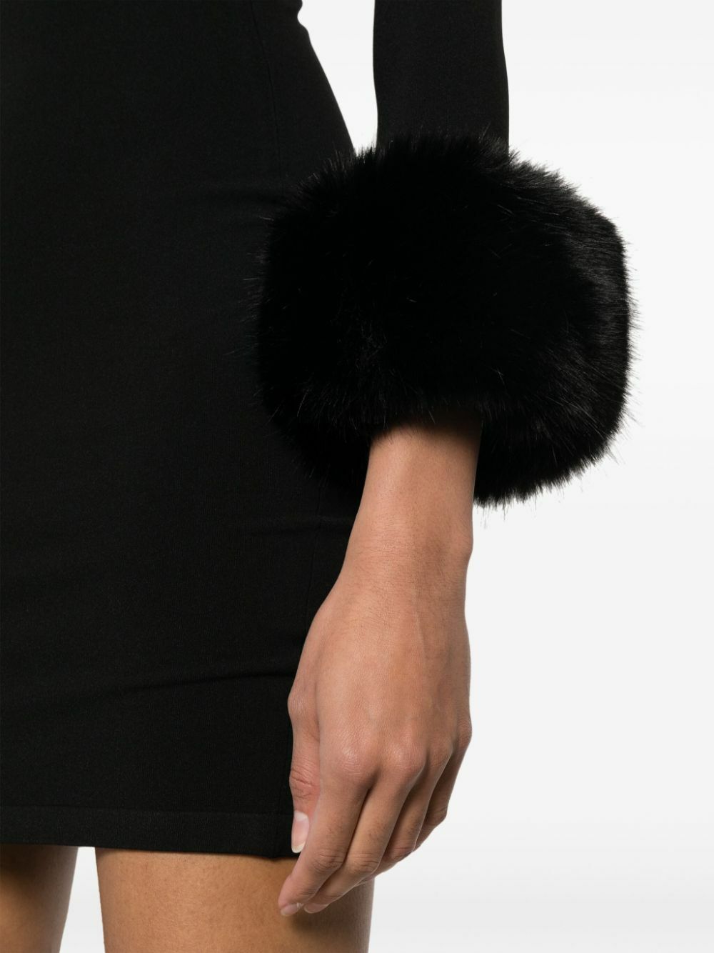 ワンピース Fur pocket mini dress Black Fur pocket mini dress Black