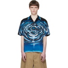 Casablanca Black & Blue Warped Logo Ripple Short Sleeve Shirt