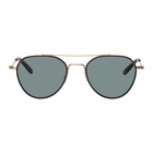 Garrett Leight Black and Gold San Miguel Sunglasses