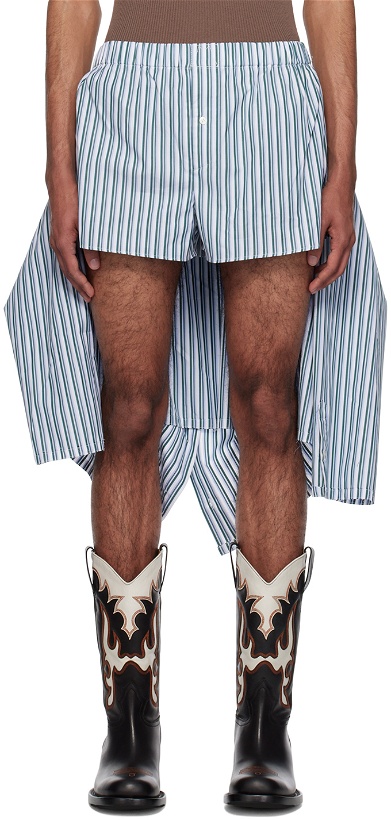 Photo: Meryll Rogge Green & White Striped Shorts