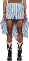 Meryll Rogge Green & White Striped Shorts