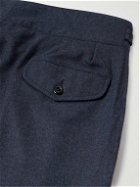 Rubinacci - Straight-Leg Pleated Wool-Flannel Suit Trousers - Blue