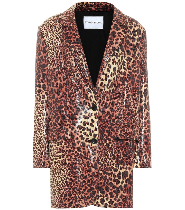 Photo: Stand Studio - Juniper leopard-print faux leather blazer