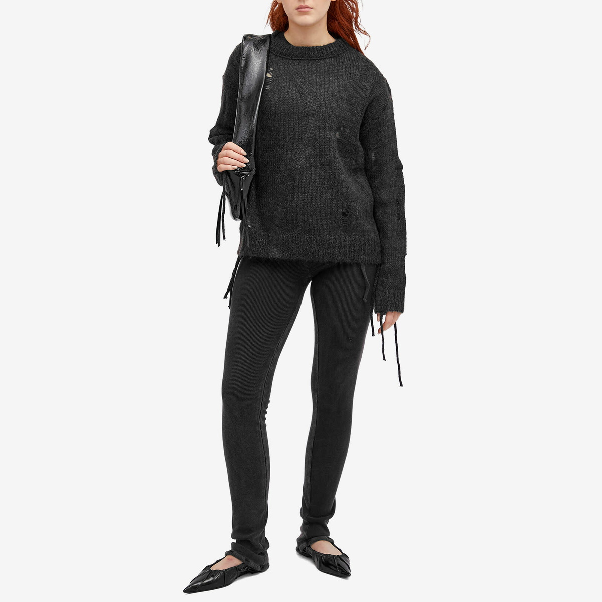 Ottolinger Women's Rib Lounge Pants in Black Wash Ottolinger