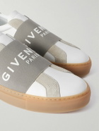 Givenchy - Urban Street Logo-Appliquéd Webbing and Suede-Trimmed Leather Slip-On Sneakers - White