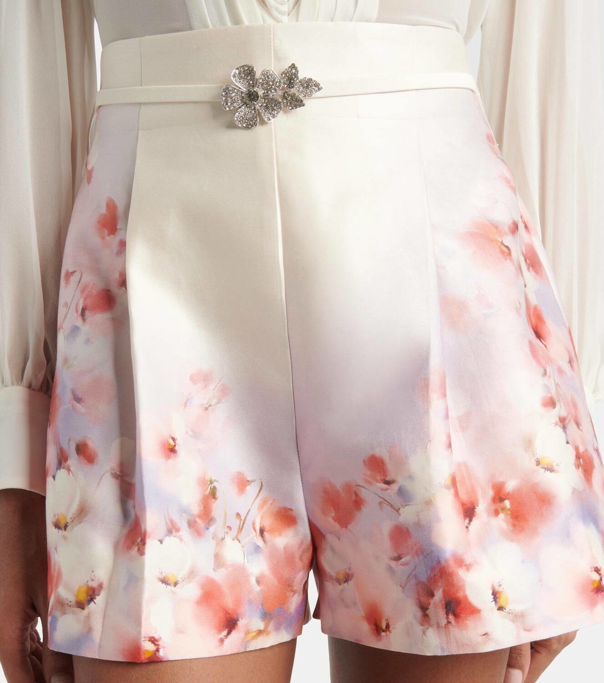 ショートパンツ ZIMMERMANN 'Crush Flat Front' shorts Multicolor Crush Flat Front Short Scarlet Floral Online | Zimmermann