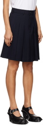 Comme des Garçons Girl Navy Wool Gabardine Miniskirt