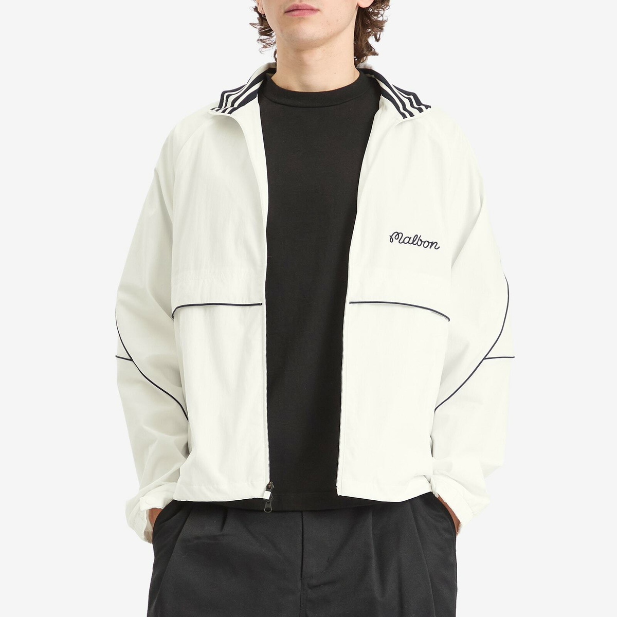 Malbon Men's Riva Nylon Jacket in White