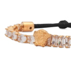 Versace Women's Waxed Cotton Bracelet in Versace Gold/Crystal Black