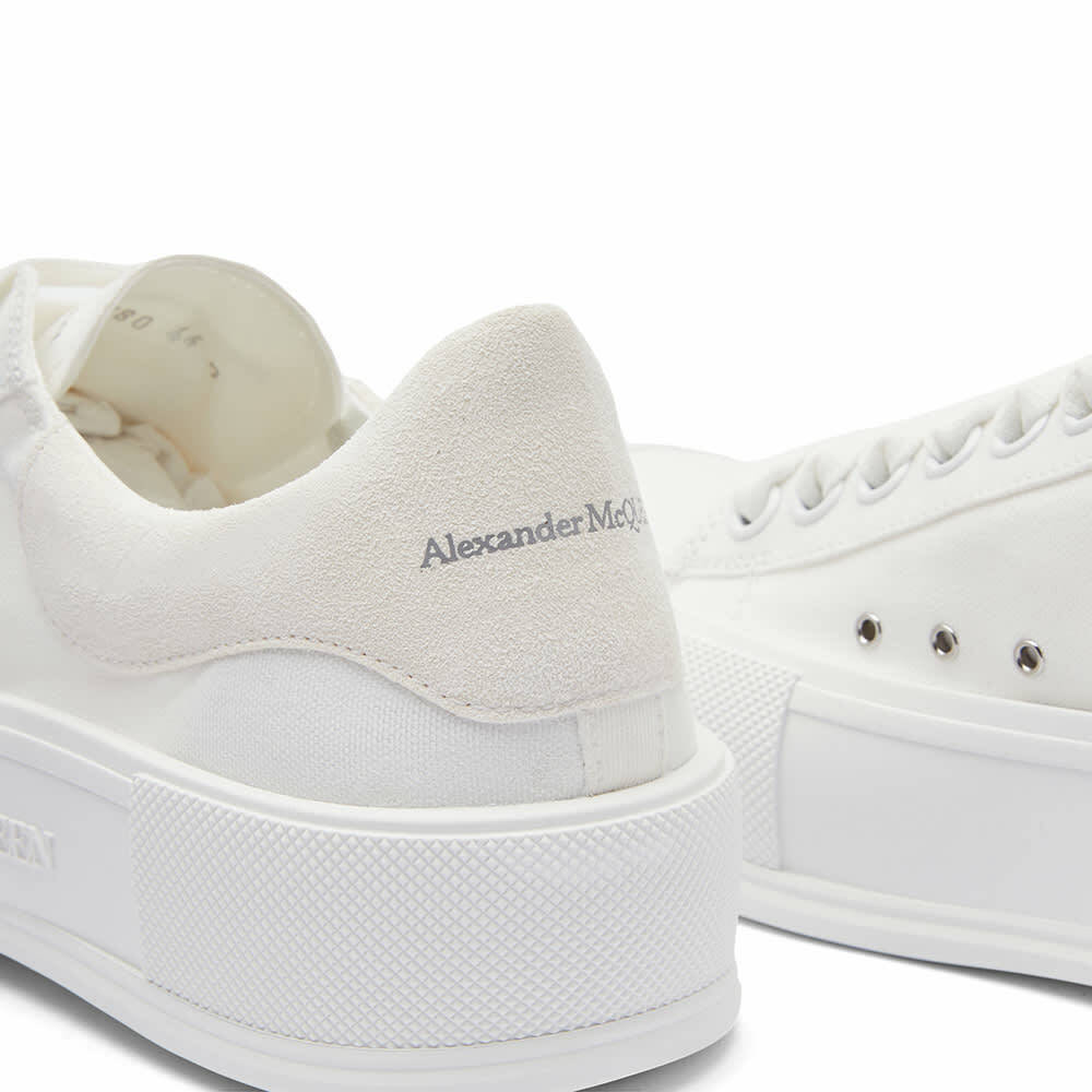 スニーカー Alexander Mcqueen White Canvas And Leather Plimsoll Sneakers Alexander McQueen Canvas And Leather Plimsoll Sneakers