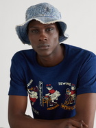 KAPITAL - Distressed Printed Denim Bucket Hat