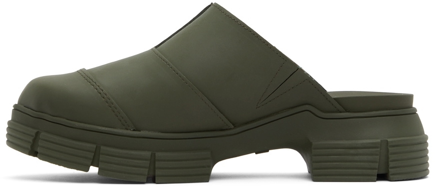 GANNI Khaki City Slippers
