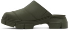 GANNI Khaki City Slippers