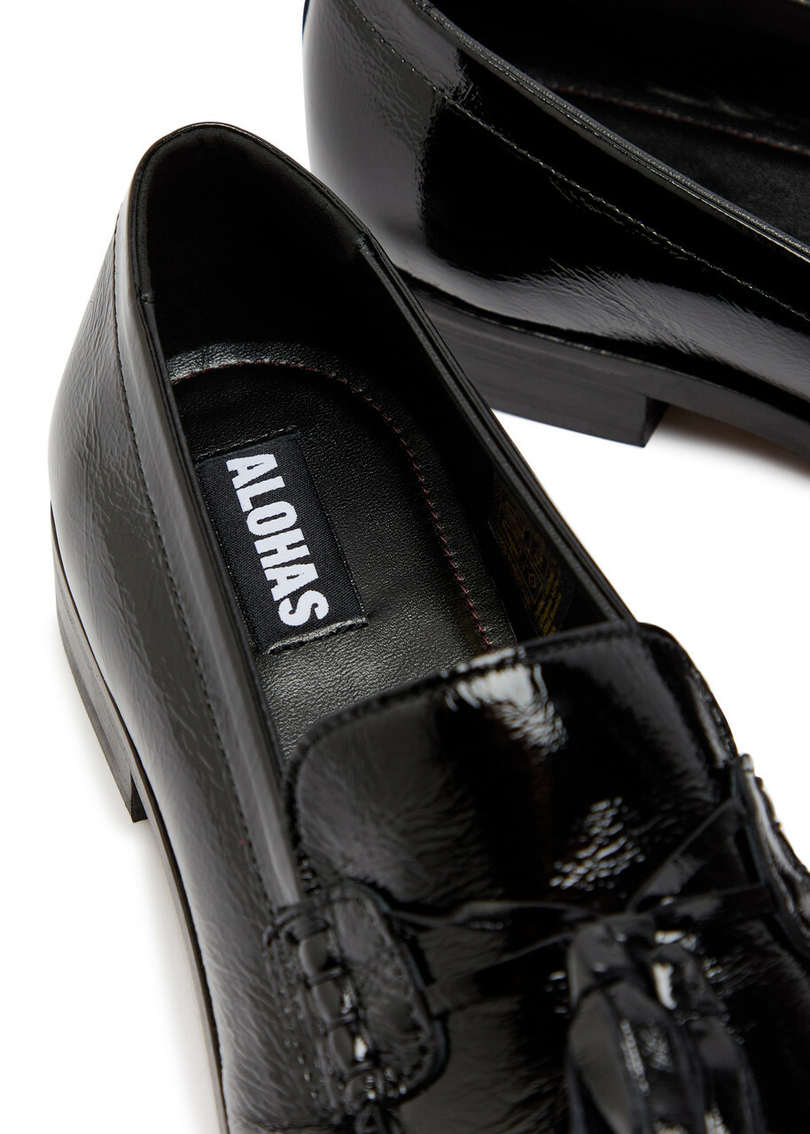Alohas Marietta Patent Leather Loafers Black